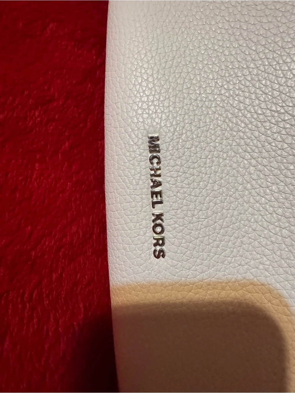 Michael Kors White Pebbled Leather Shoulder Bag